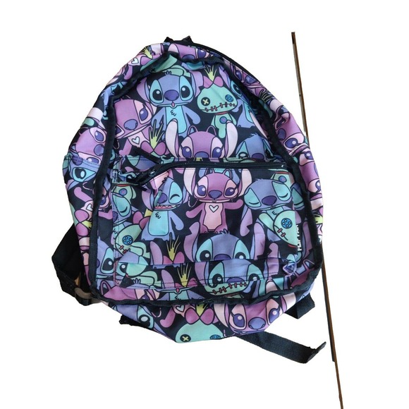 Lilo & Stitch Flip Pak Reversible Backpack Zippered Blue Purple 1N - Picture 1 of 7